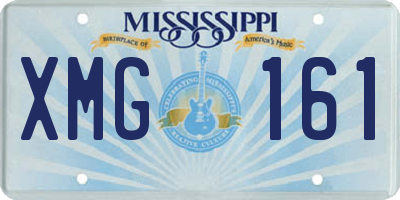 MS license plate XMG161