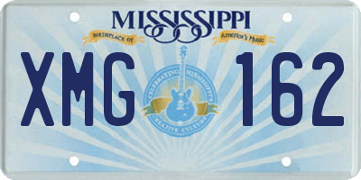 MS license plate XMG162