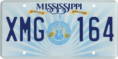 MS license plate XMG164
