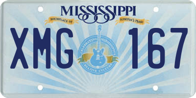 MS license plate XMG167