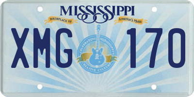 MS license plate XMG170