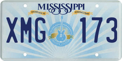 MS license plate XMG173