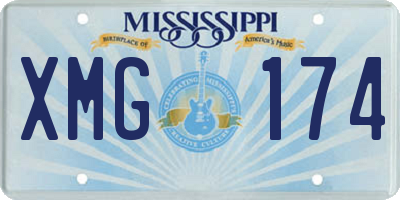 MS license plate XMG174