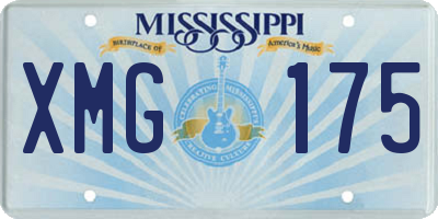 MS license plate XMG175