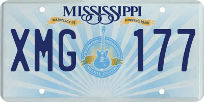MS license plate XMG177