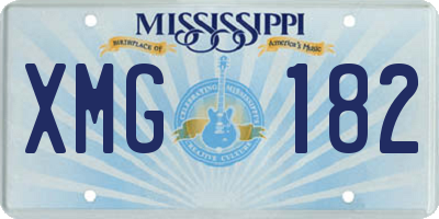 MS license plate XMG182