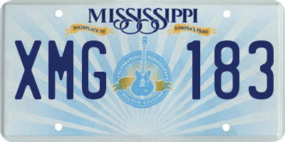MS license plate XMG183