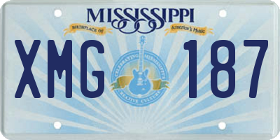 MS license plate XMG187