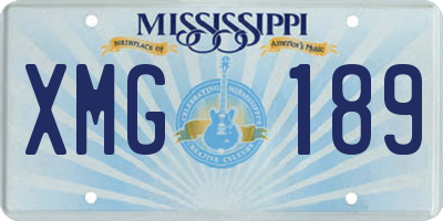 MS license plate XMG189