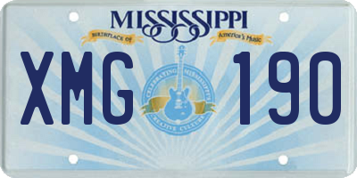 MS license plate XMG190
