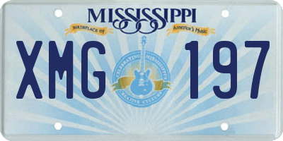 MS license plate XMG197