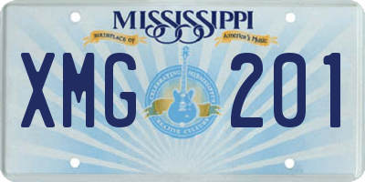 MS license plate XMG201