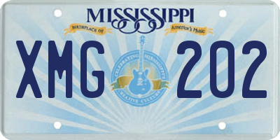 MS license plate XMG202