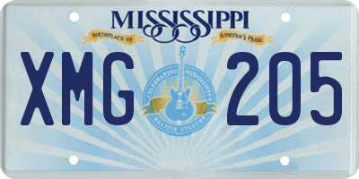 MS license plate XMG205