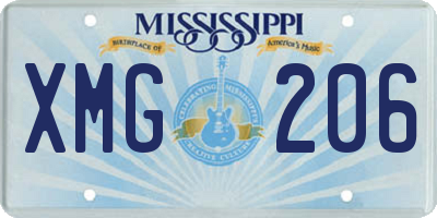 MS license plate XMG206