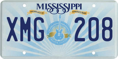 MS license plate XMG208
