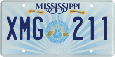 MS license plate XMG211