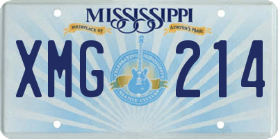 MS license plate XMG214