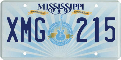 MS license plate XMG215
