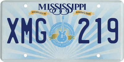 MS license plate XMG219