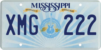 MS license plate XMG222