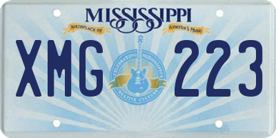 MS license plate XMG223