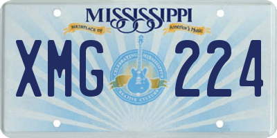 MS license plate XMG224