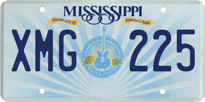 MS license plate XMG225