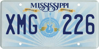 MS license plate XMG226