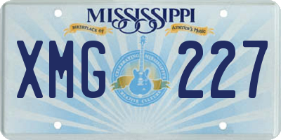 MS license plate XMG227