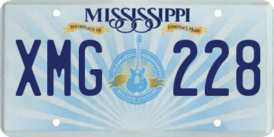 MS license plate XMG228
