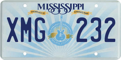 MS license plate XMG232