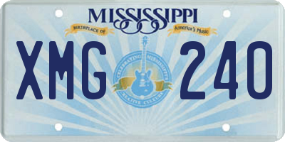 MS license plate XMG240