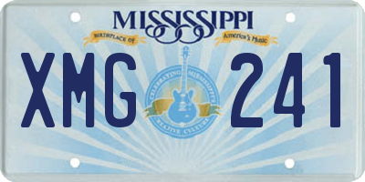 MS license plate XMG241