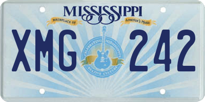 MS license plate XMG242