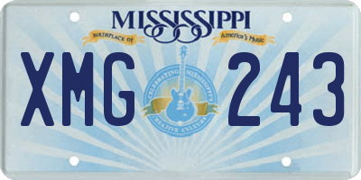 MS license plate XMG243