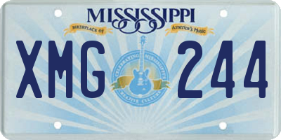 MS license plate XMG244