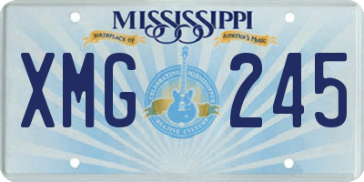 MS license plate XMG245