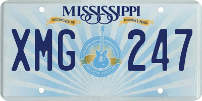 MS license plate XMG247