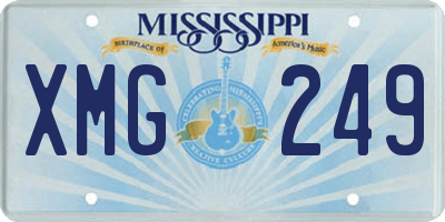 MS license plate XMG249
