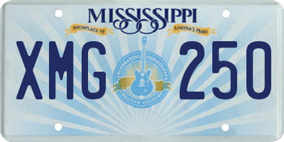 MS license plate XMG250