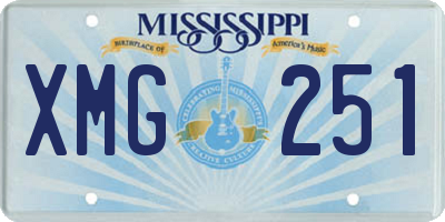 MS license plate XMG251