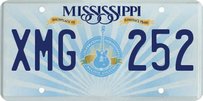 MS license plate XMG252