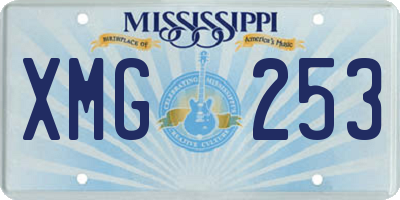 MS license plate XMG253