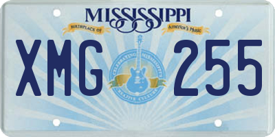 MS license plate XMG255