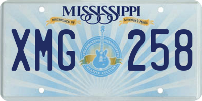 MS license plate XMG258