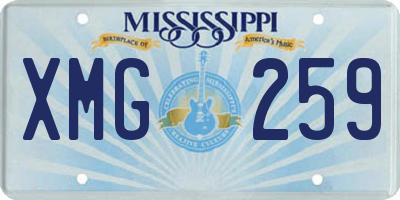 MS license plate XMG259