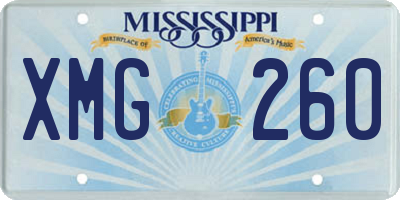 MS license plate XMG260