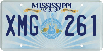 MS license plate XMG261