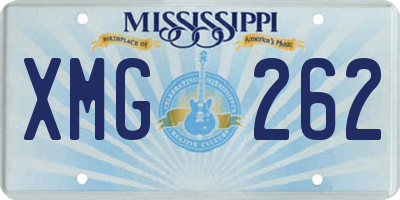 MS license plate XMG262